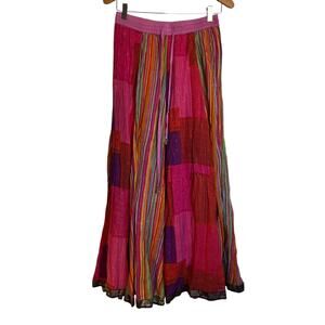 Soft Surroundings Multicolor Patchwork Maxi Skirt